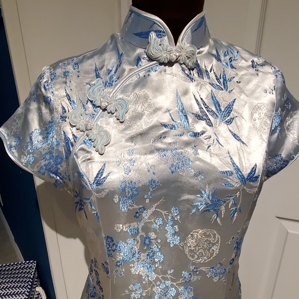 Blue short Chinese dress